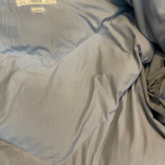 Aritzia Wilfred the cloud puff leather jacket coat in marble grey size large - Picture 4 of 16